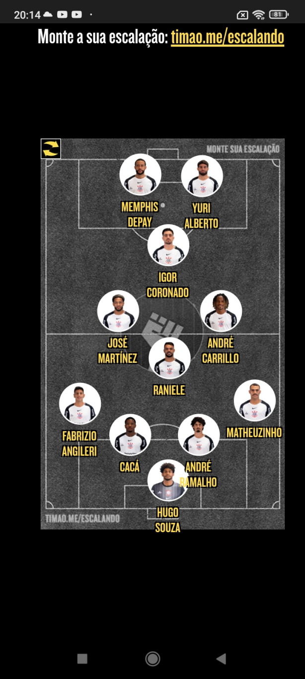 Meu time pra hoje: