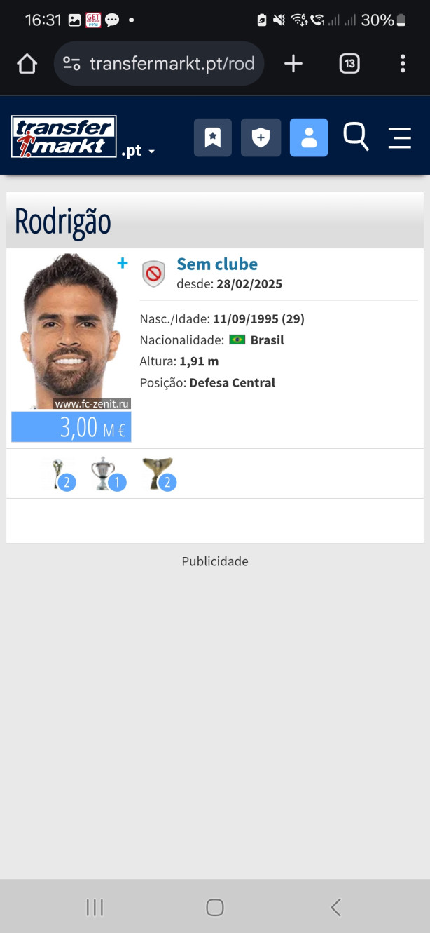 Rodrig�o zagueiro ex zenit