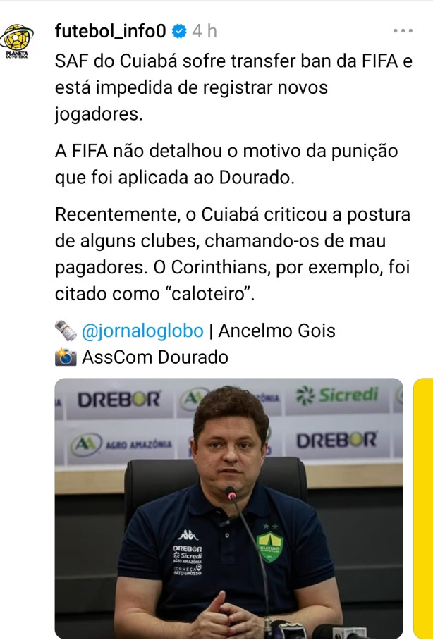 U, no  o Timão que  caloteiro CUIAB?