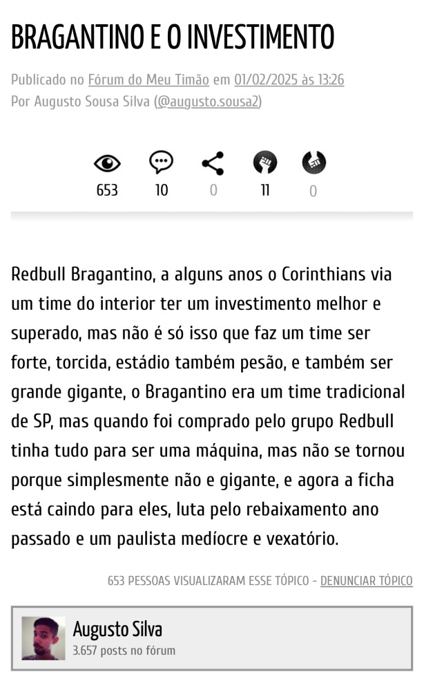 Bragantino e a SAF que no deu certo