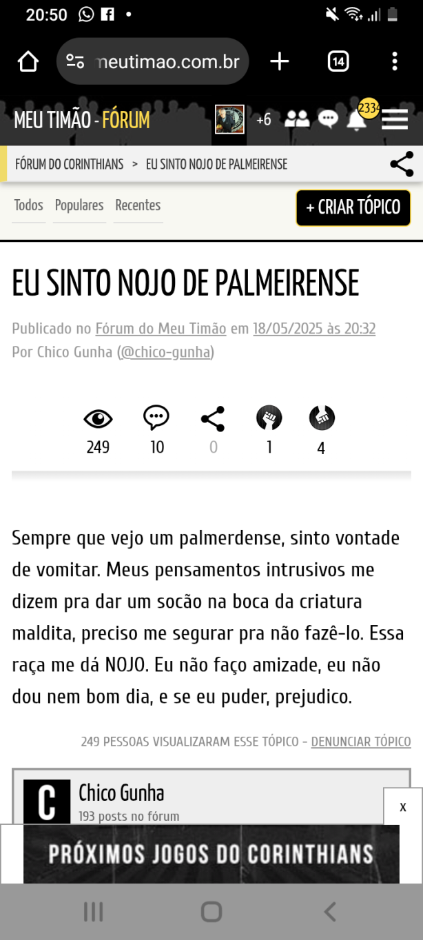 Eu ri com respeito do tpico do colega do frum