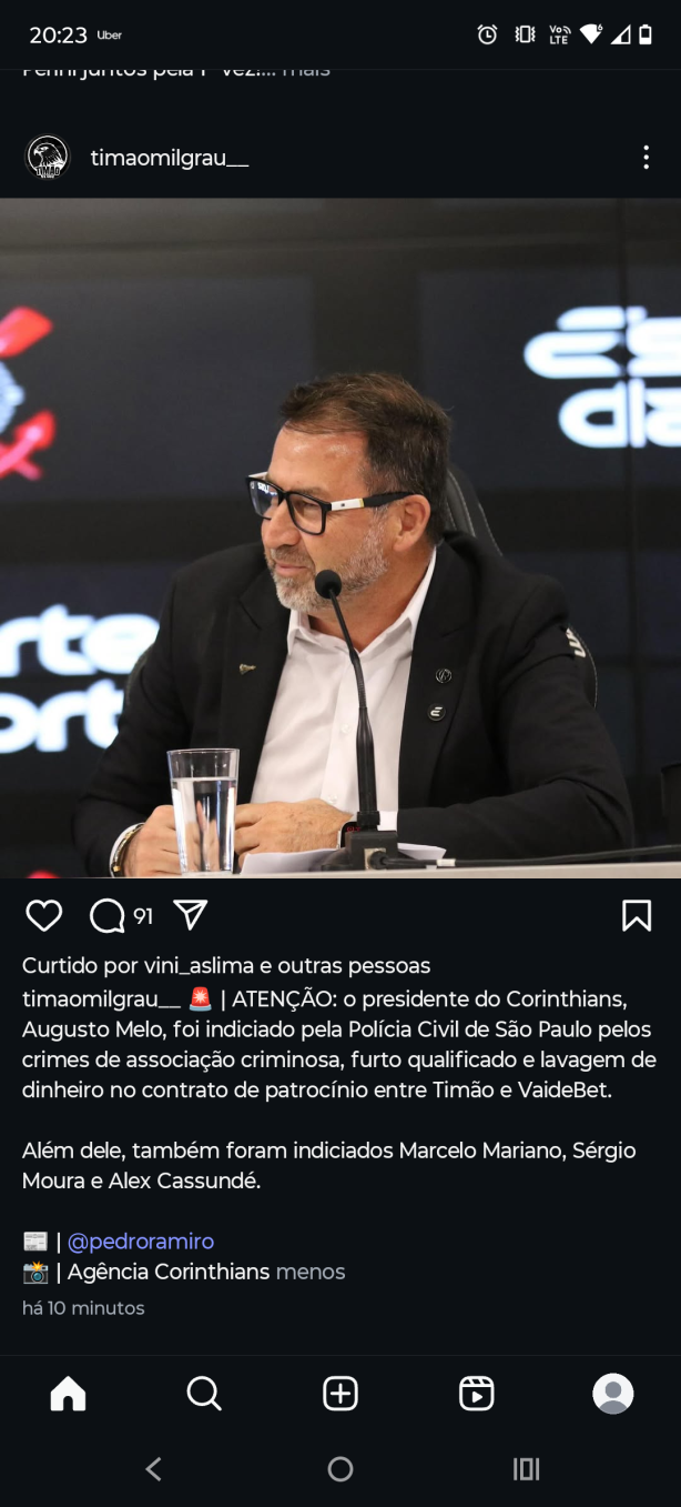 Augusto Melo caiu