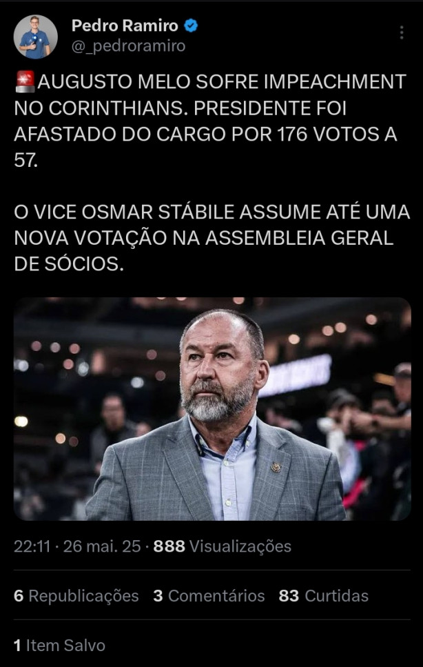 Augusto Melo caiu