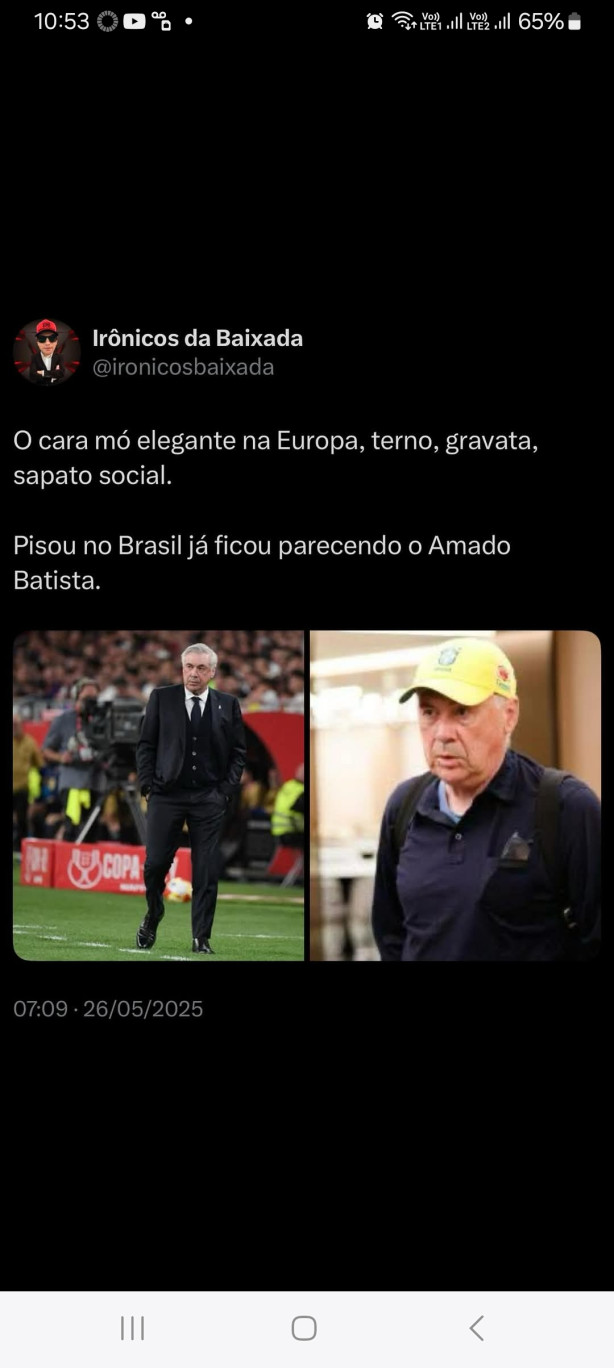 Ancelotti na Europa . Ancelotti no Brasil.