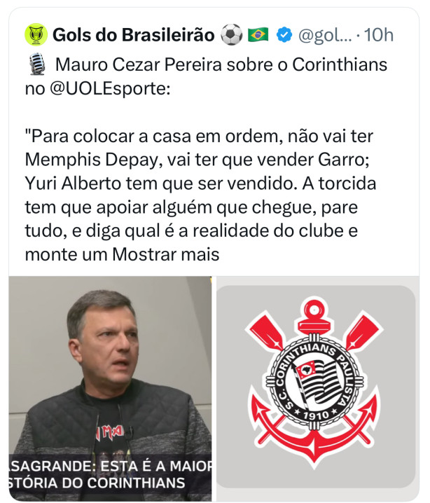 O Plano do Mauro Cezar Pereira para um Corinthians melhor