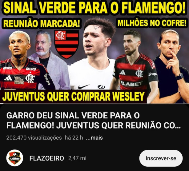 garro deu sinal verde ao flamengo