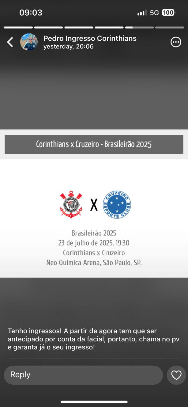 Cambistas continuam vendendo ingressos a vontade!