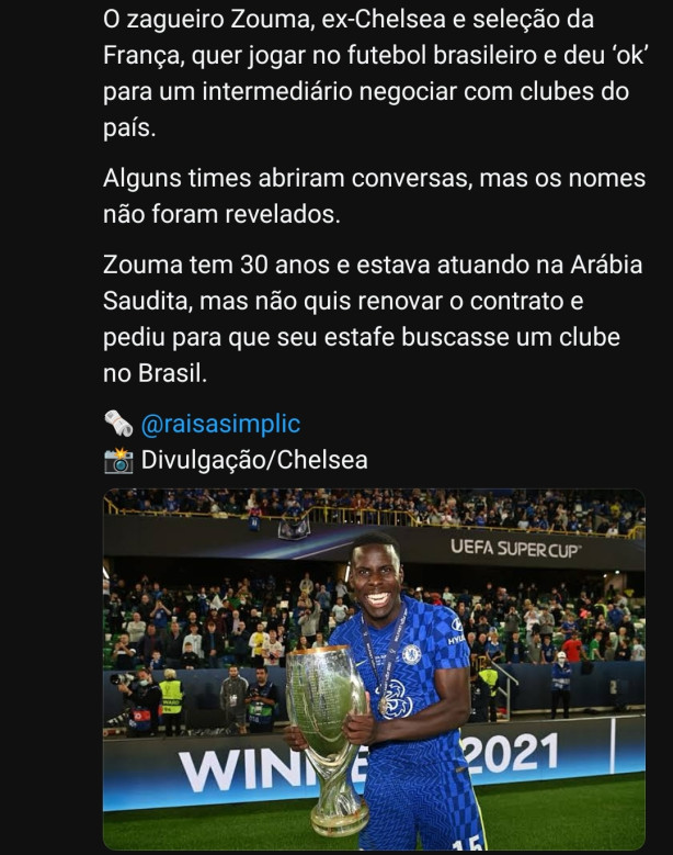 Oportunidade de mercado- zagueiro livre