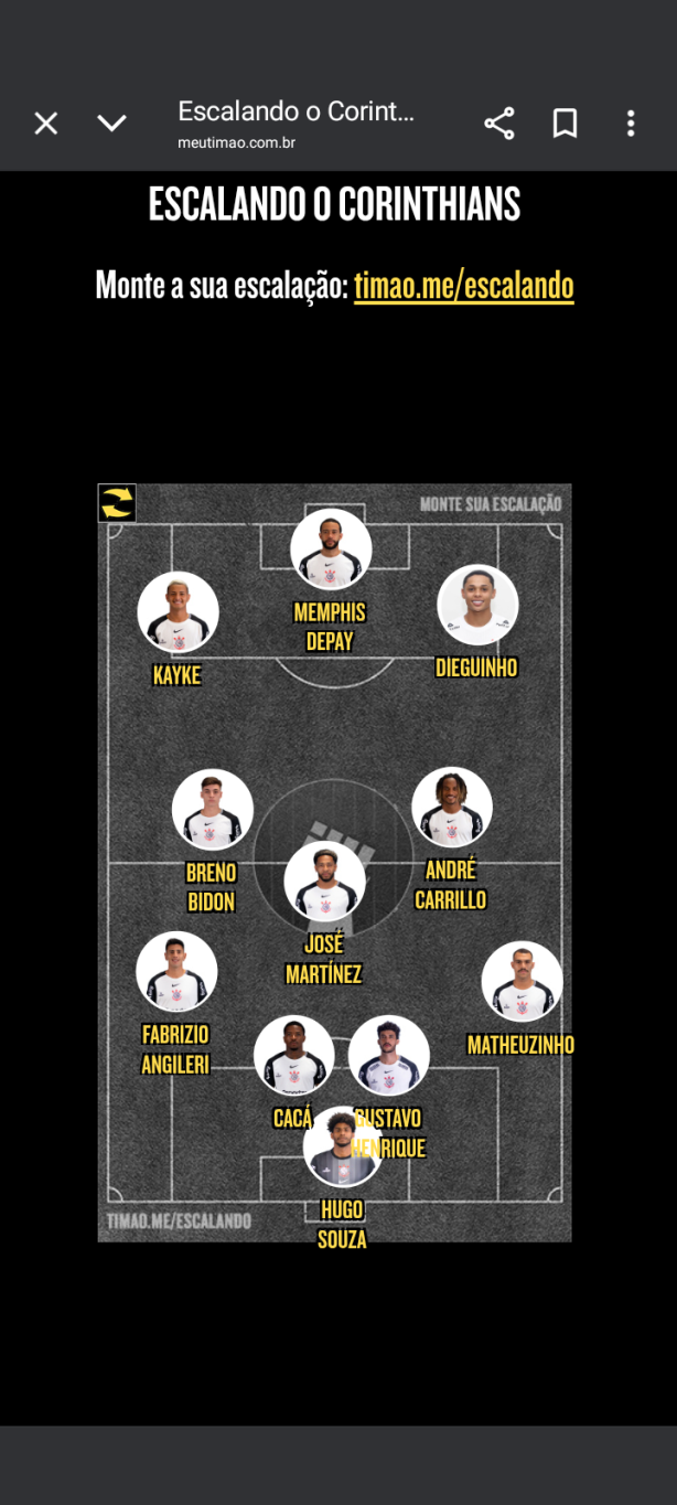 A escala��o perfeita pra hoje
