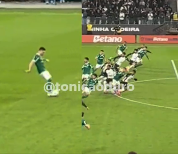 Imagem conclusiva do lance do impedimento
