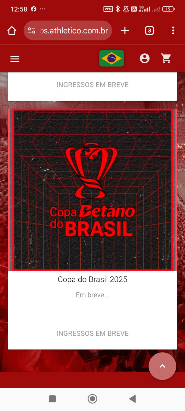 Ingressos para o jogo em Curitiba