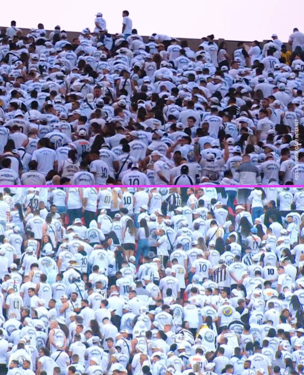 Torcida do Santos de costas!