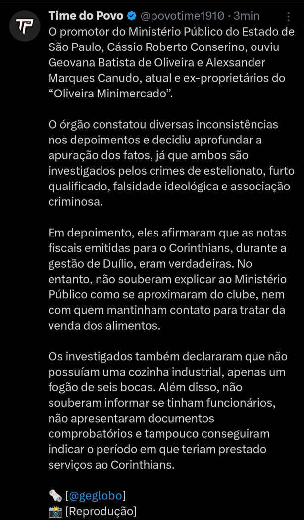 Atualização do Ministério Público (Caso das notas do Duílio)