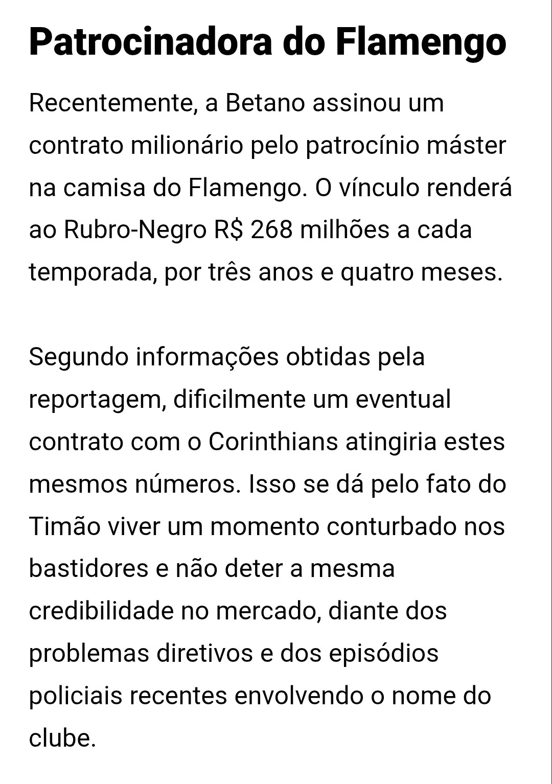 A Betano pode ser um divisor de �guas dentro do clube