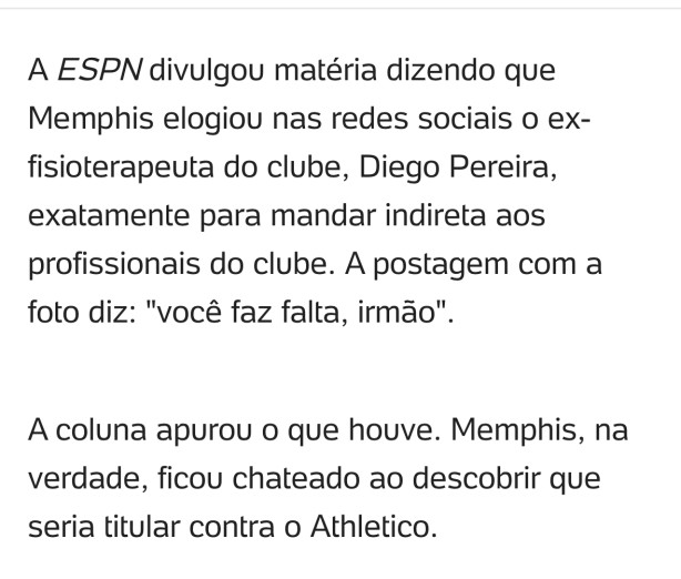 Memphis deixou mensagem pra ex preparado fisico: �vc faz falta, irm�o!�