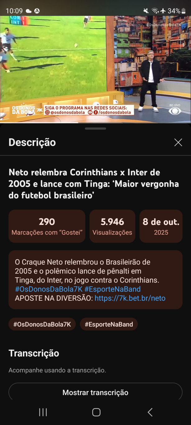 Vcs viram essa do craque neto ...