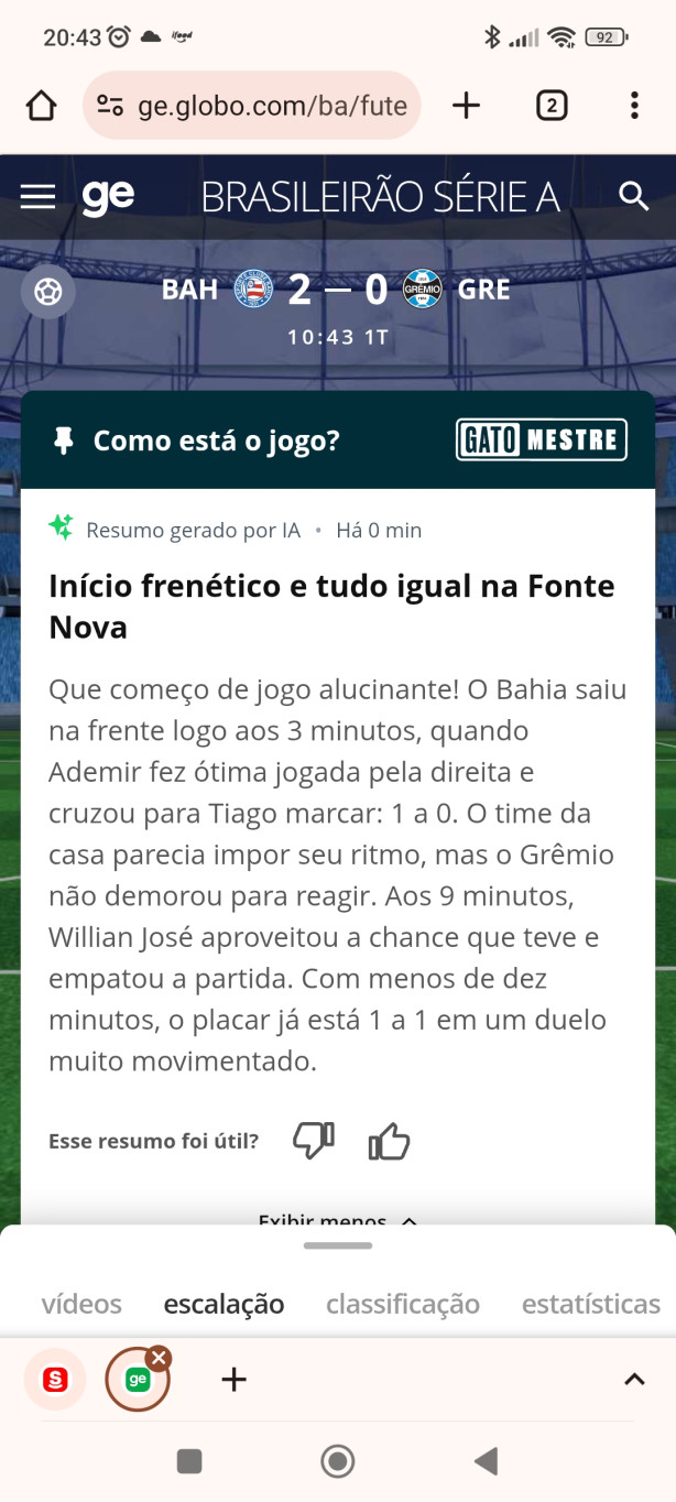 off - entrei pra olhar os resultados...