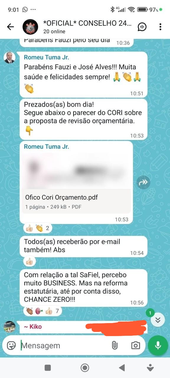 O tal Tuma que quer o bem do clube ai