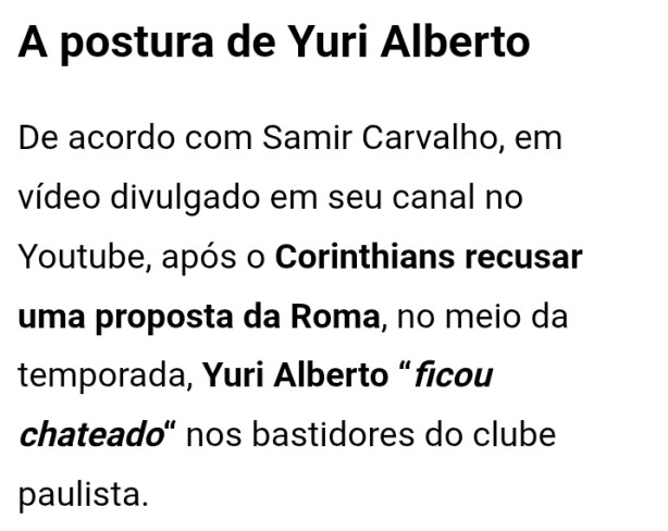 Not�cia sobre Yuri Alberto