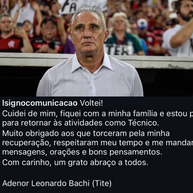 tite vai voltar a treinar