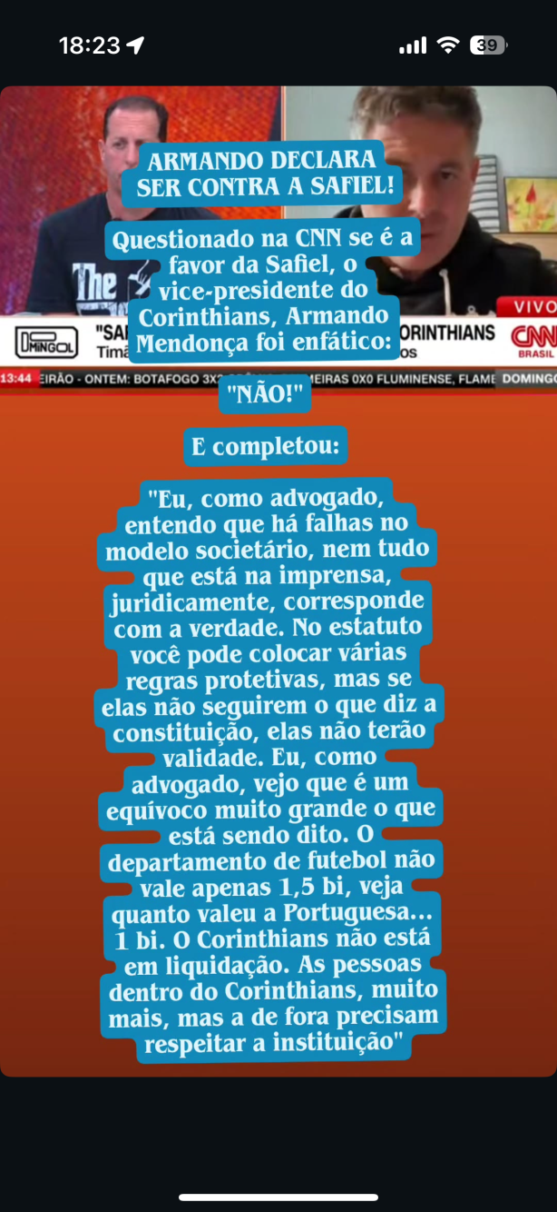 Essa declara��o do Armando Mendon�a