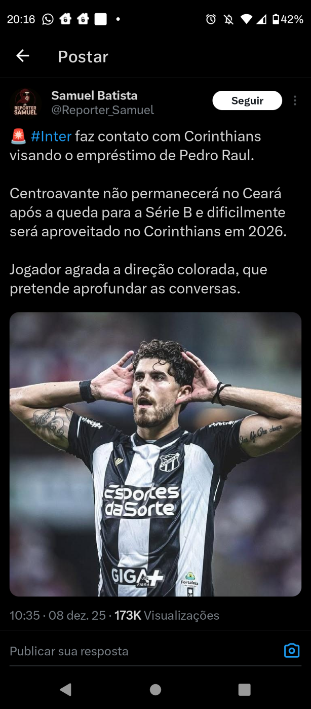 Internacional de olho em Pedro Ra�l