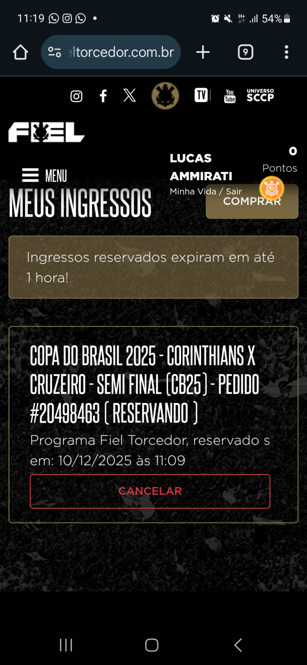 Ingresso reservado