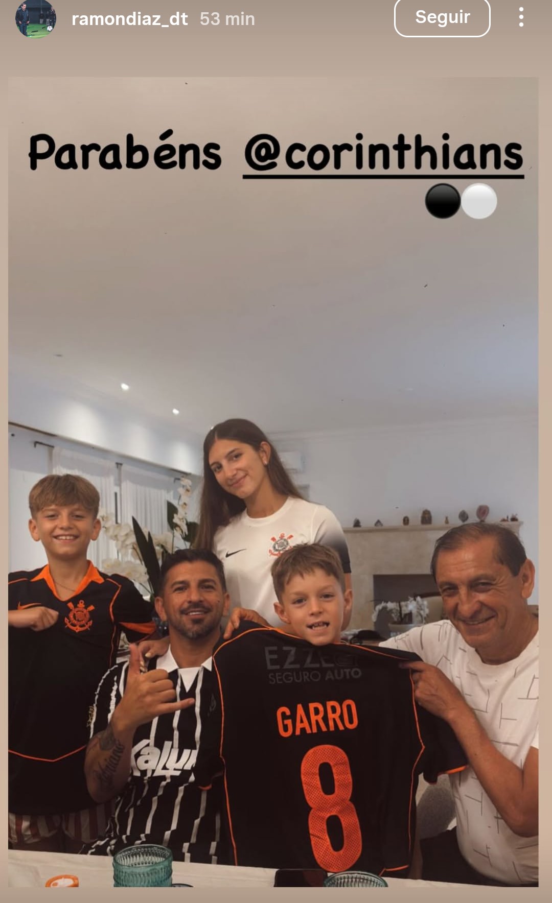 Ramon e Emiliano parabenizando o tim�o