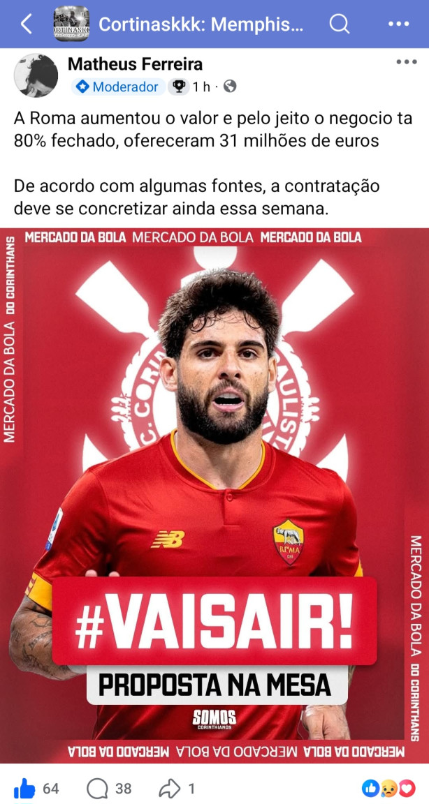Roma aumenta proposta por Yuri...