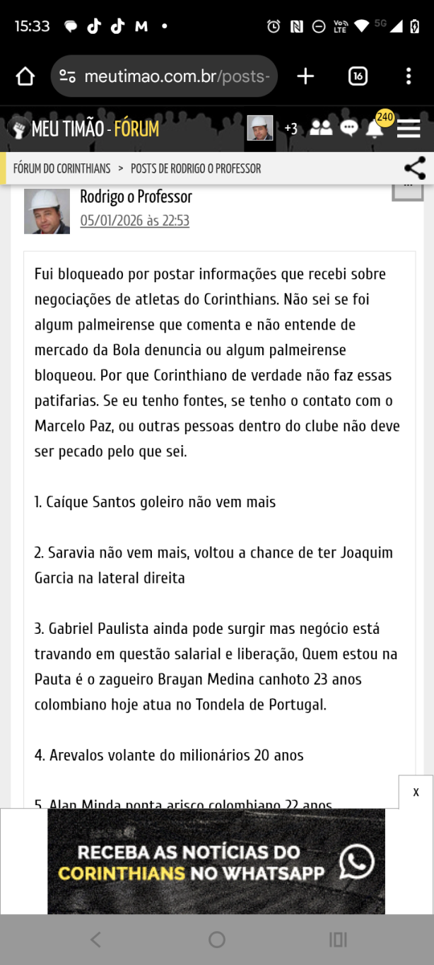 Eu avisei