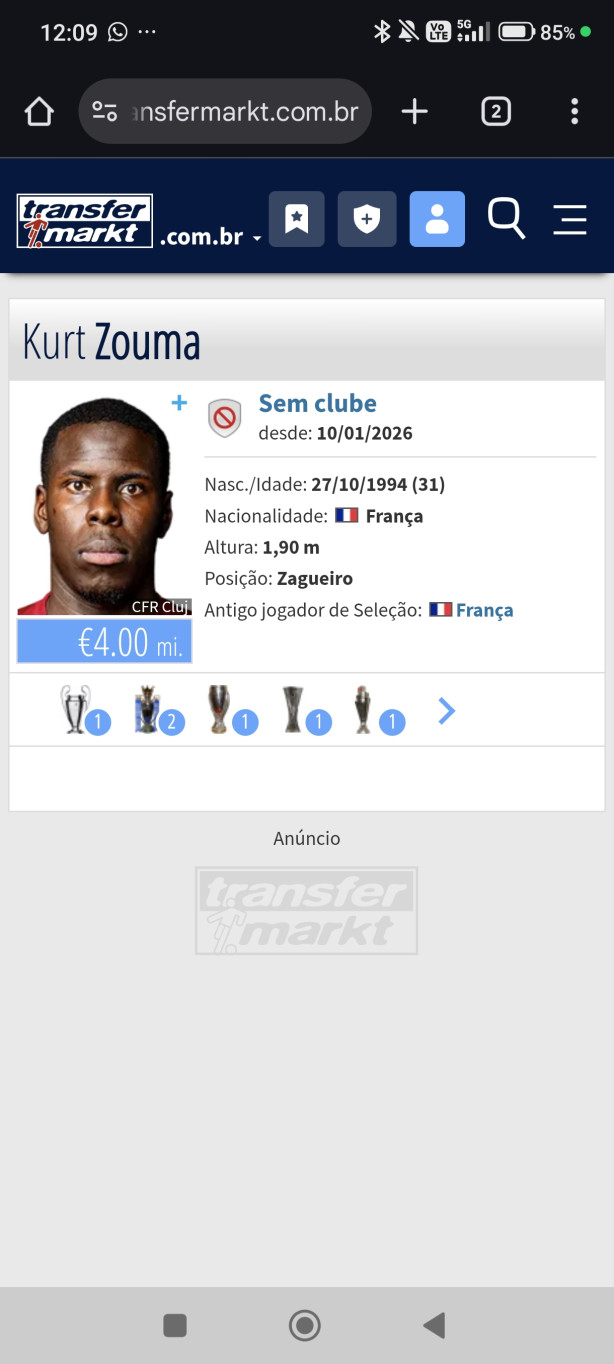 Zagueiro ex-chelsea livre no mercado
