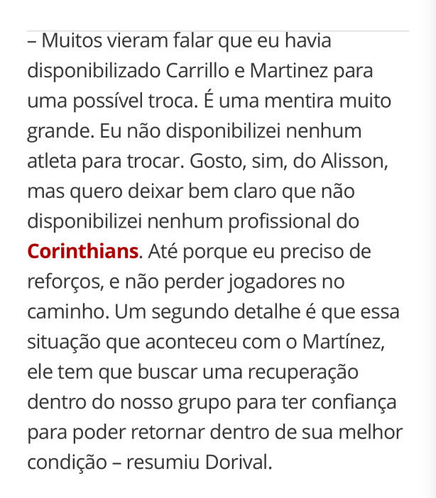 Dorival deu a letra ap�s o jogo