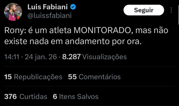Fabiani sobre o Rony