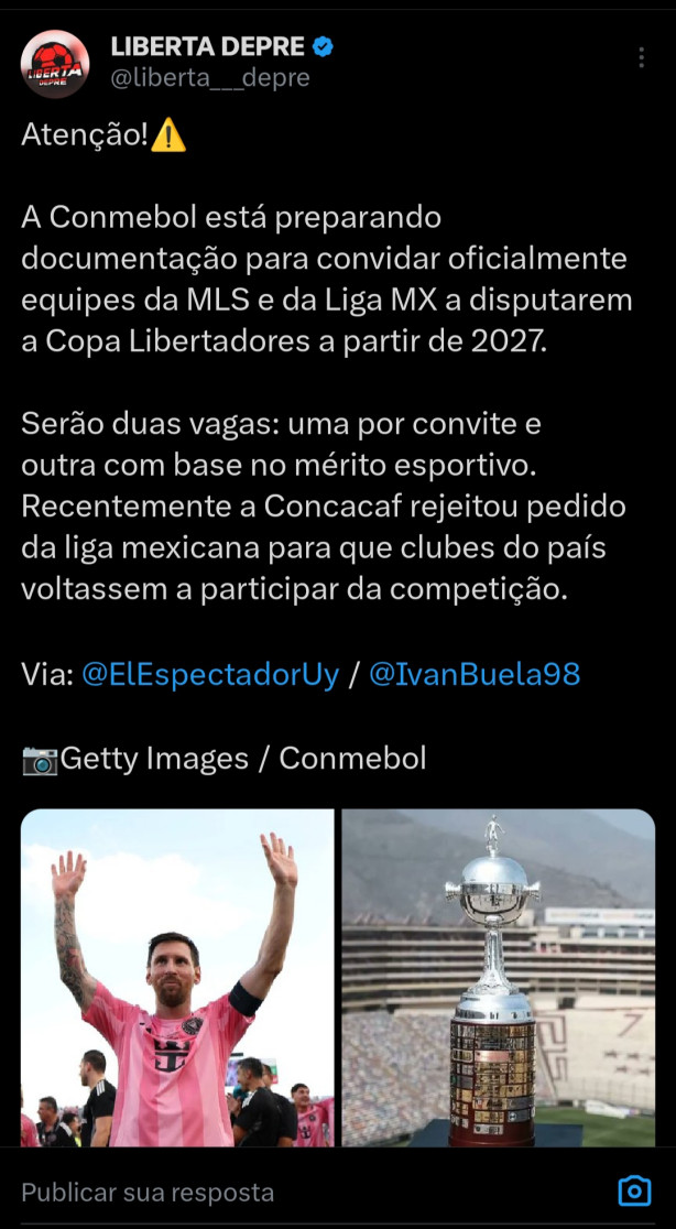 Times mexicanos e estadunidense na Copa Libertadores da Am�rica em 2027