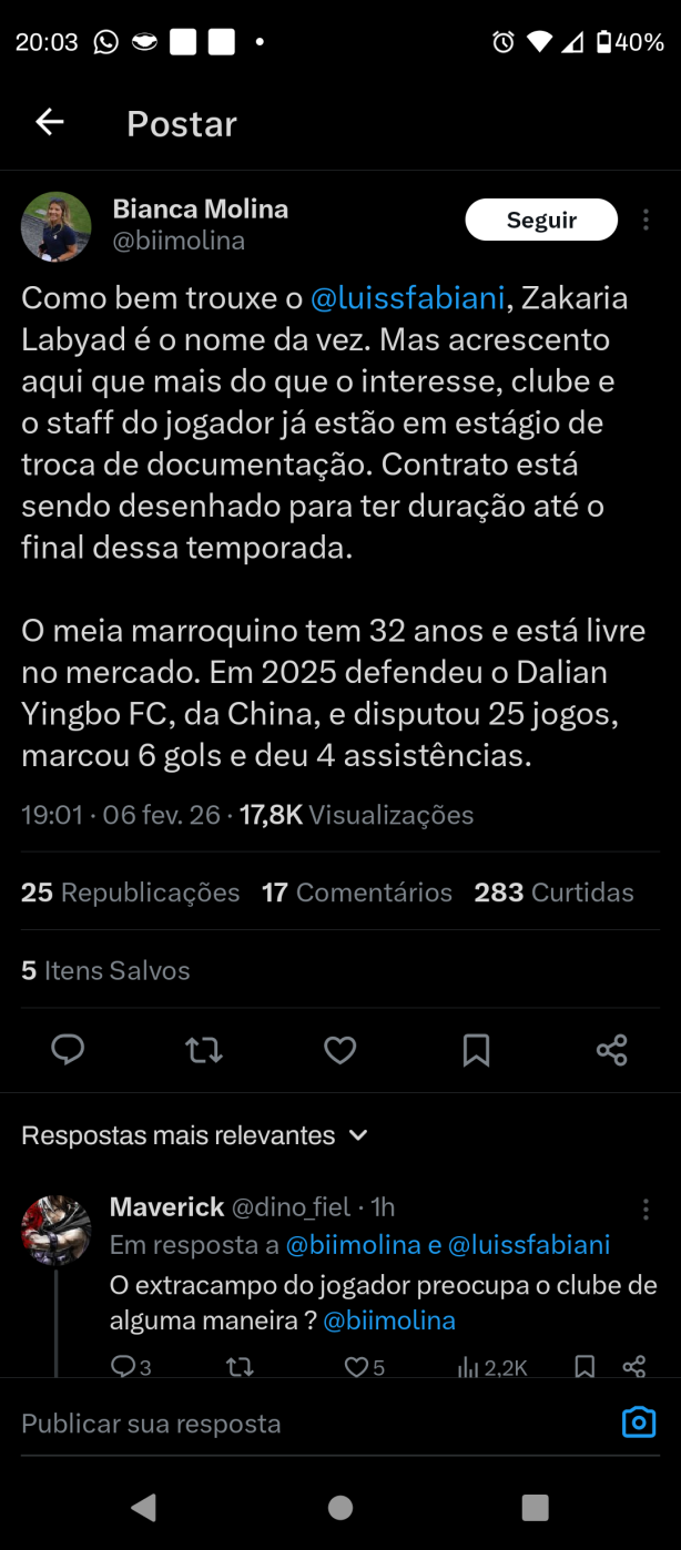 Zakaria est� vindo mesmo