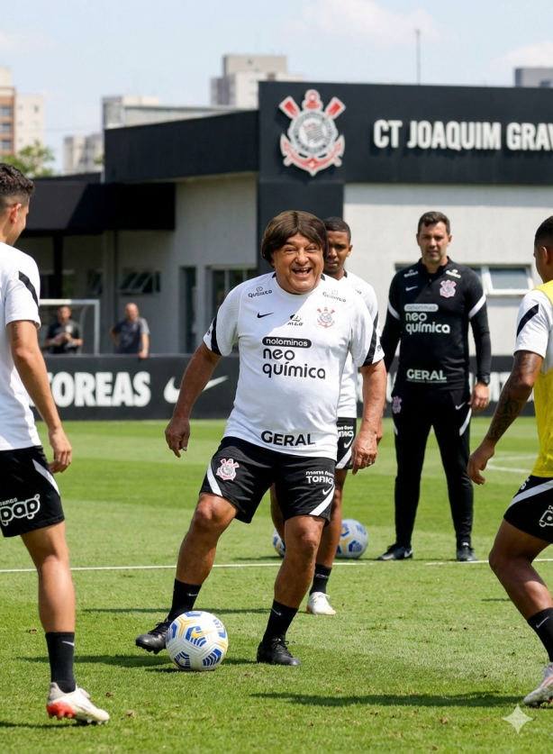 Foto do primeiro treino do Zacarias