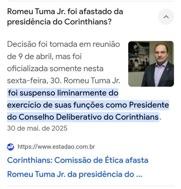 O curioso caso do ent�o afastado, que n�o saiu, e agora est� prestes a disputar a presid�ncia, Tuma.