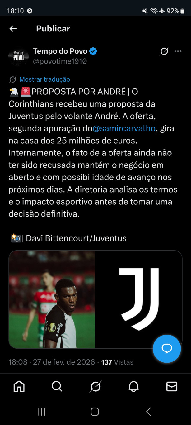 Chegou proposta pelo Andr�...