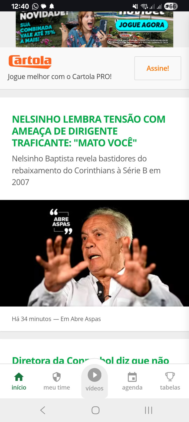 Flamengo eliminado ontem, mas olha o que esta na capa do GE