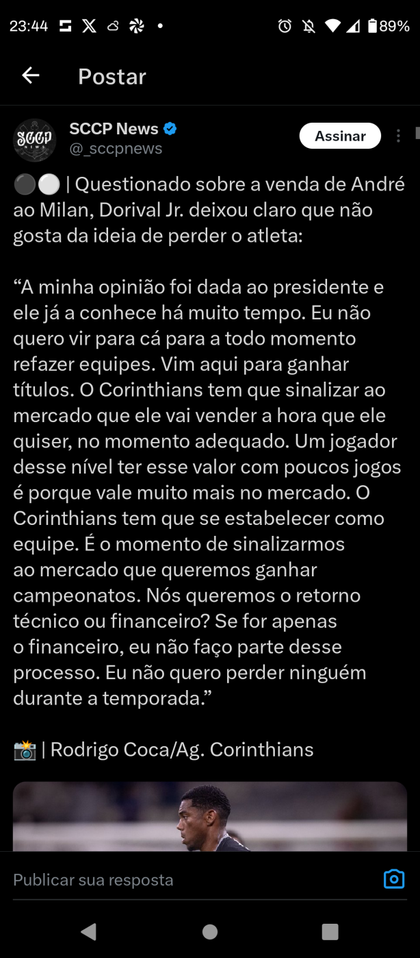 Dorival "matou" a diretoria do Corinthians