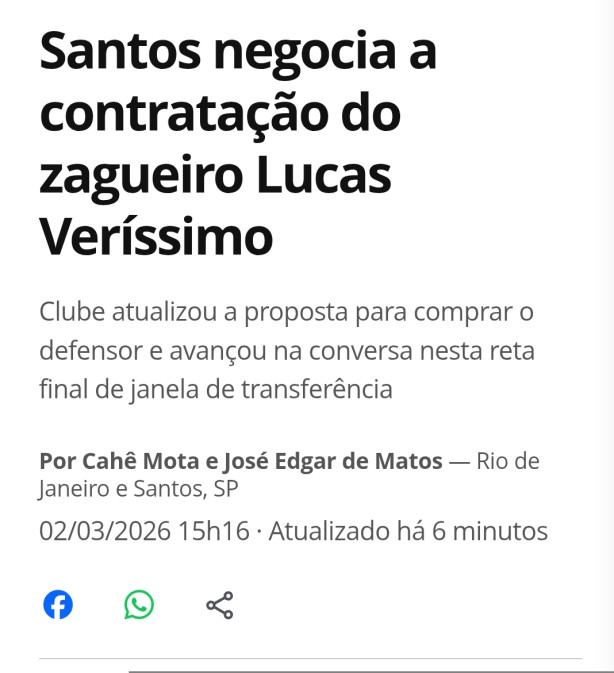 Lucas ver�ssimo no santos