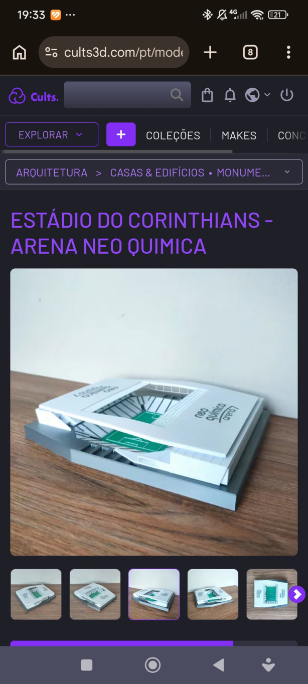 Miniatura arena em 3D
