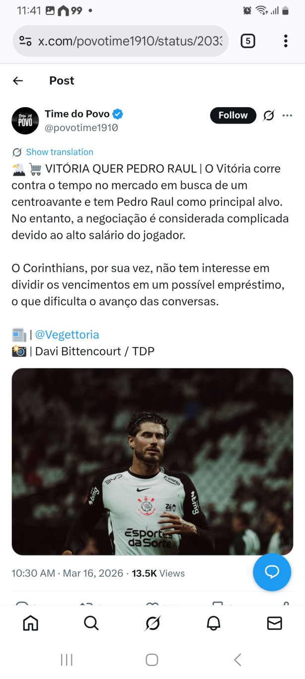 Vit�ria quer Pedro Raul