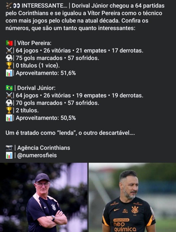 Dorival x Vitor Pereira! ⚫️⚪️