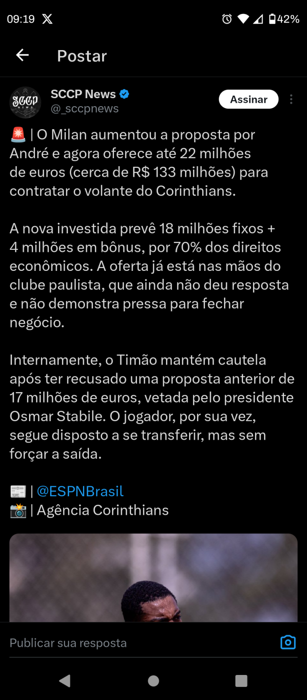 Nova proposta do Milan pelo Andr�