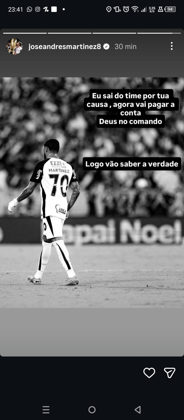 Martinez descendo a lenha no dorival