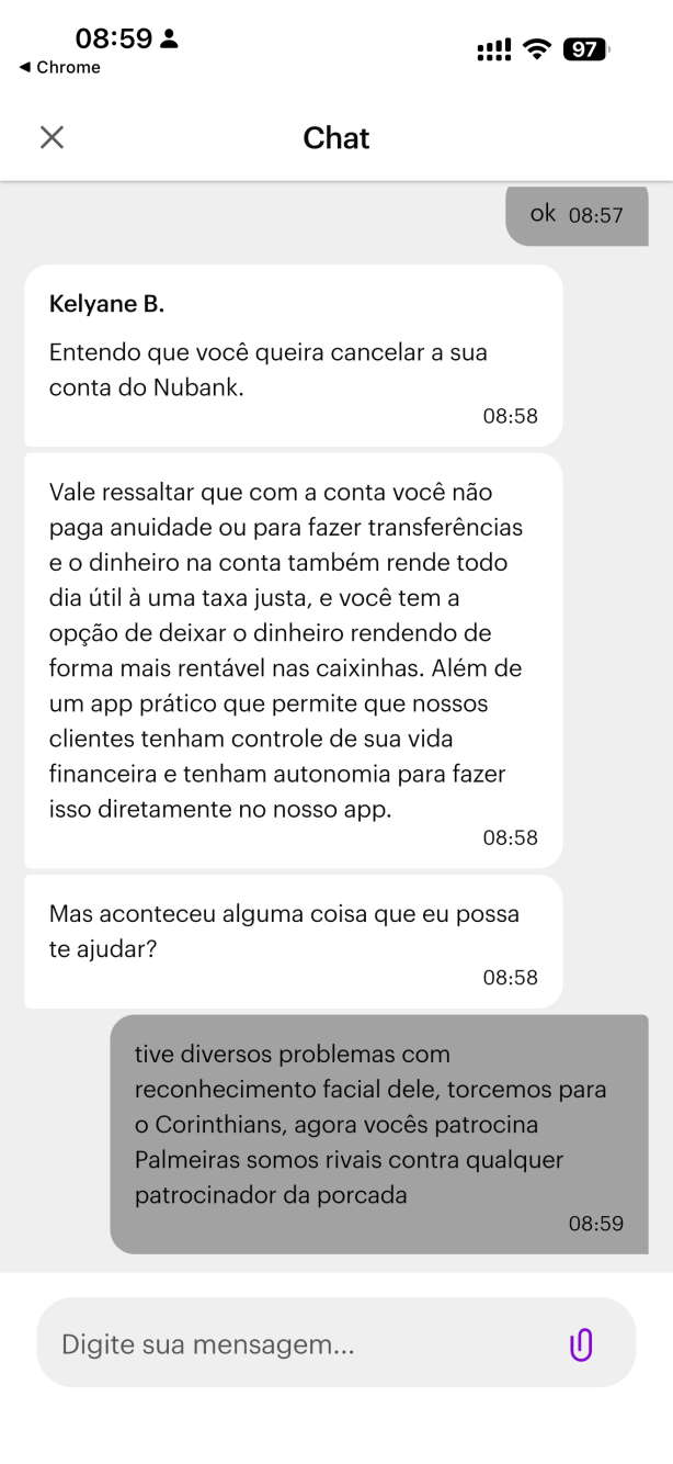 Nubank Cancelado - fiz minha parte