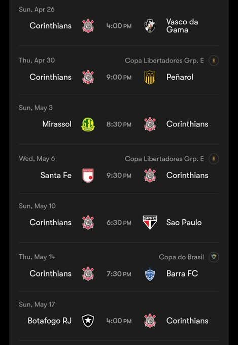 Pr�ximos jogos