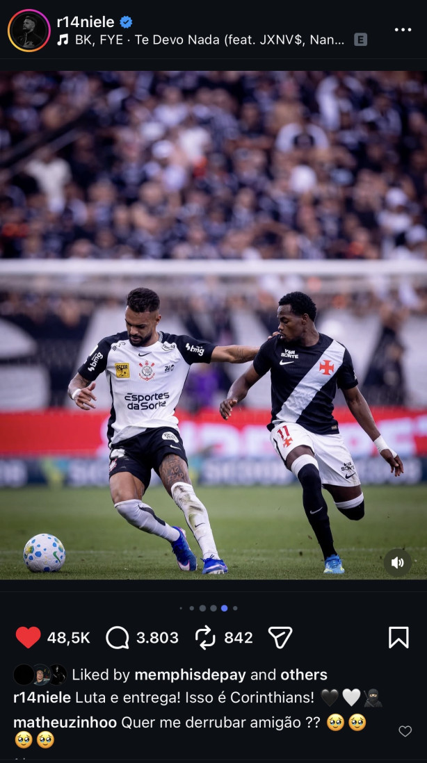 Matheusinho sentiu�. A sombra!