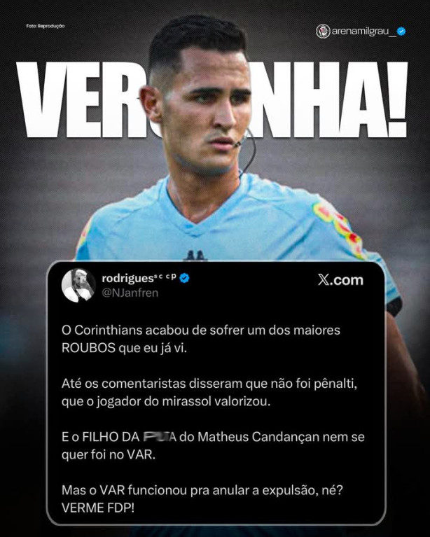 Palmeirense apitando o jogo